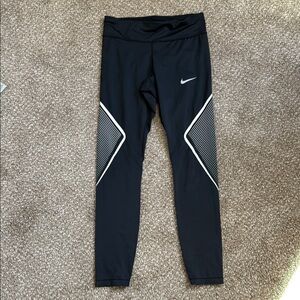 Nike Black Leggings with White Accents